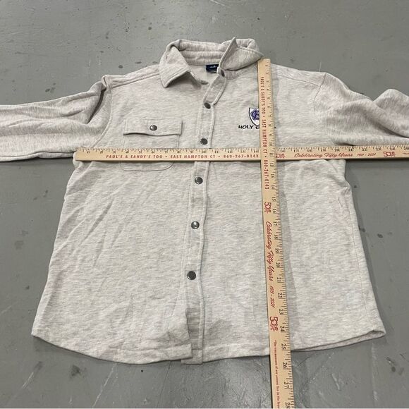 Charles River Apparel Holy Cross Gray Snap Down Sweater Size Medium - Picture 2 of 4